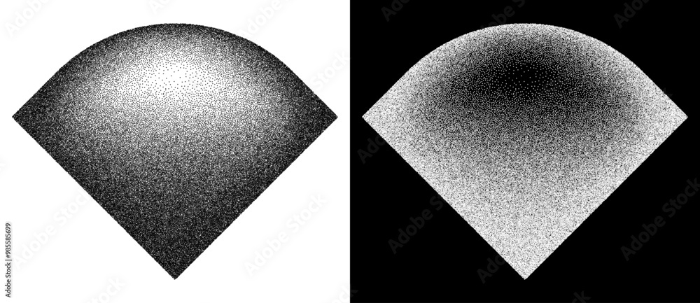 Poster abstract art background with dots. stipple effect with chaotic noise. segment with textured gradient