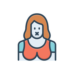 Color illustration icon for prohibited