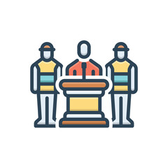 Color illustration icon for protected speech