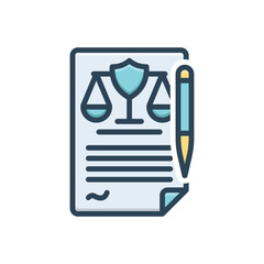 Color illustration icon for first amendment