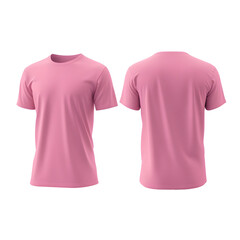 A 3D rendered pink t-shirt mockup isolated on a psd transparent background