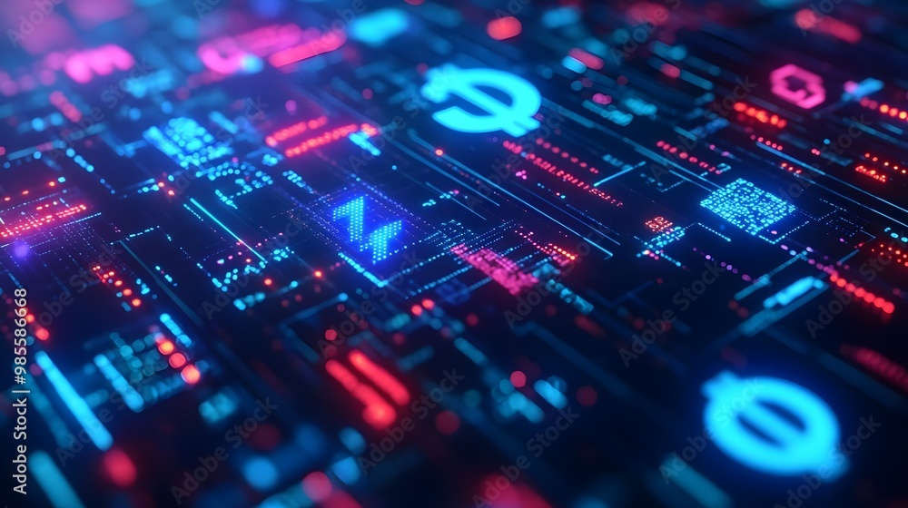 Aufkleber digital data visualization, abstract background
