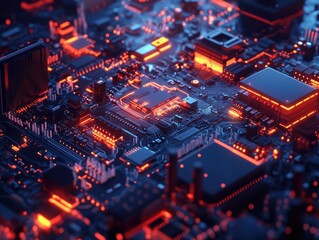 Obraz premium Computer Motherboard Close Up