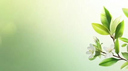 Fototapeta premium Fresh, light green background with a hint of brightness, giving an airy and clean feel, ideal for spring themes.