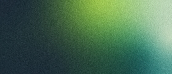 Dark green And  blue glowing grainy gradient background with noise texture