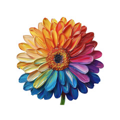 Beautiful red and yellow gerbera daisy blooms isolated on white background