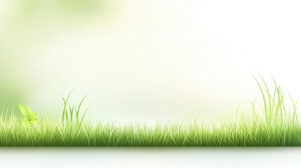 Obraz premium Gentle, rolling green grass with a subtle gradient for a soothing, natural background with ample space for additional elements