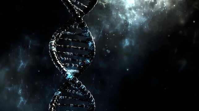DNA structure against cosmic background
