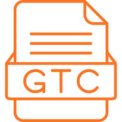 GTC File Format Vector Icon Design