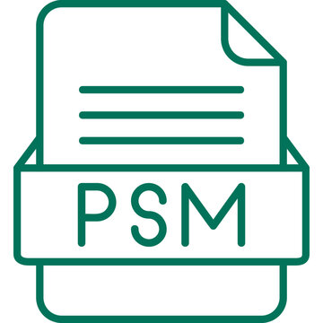 PSM File Format Vector Icon Design