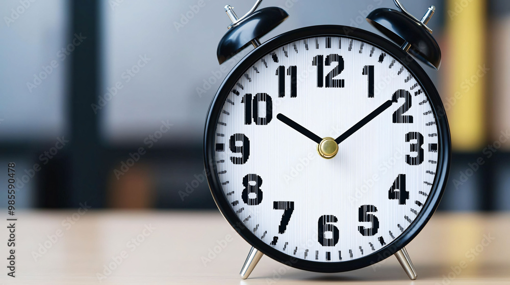 Poster modern clock face with numbers dissolving into pixels, showcasing sleek design and clear visibility.