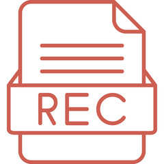 REC File Format Vector Icon Design