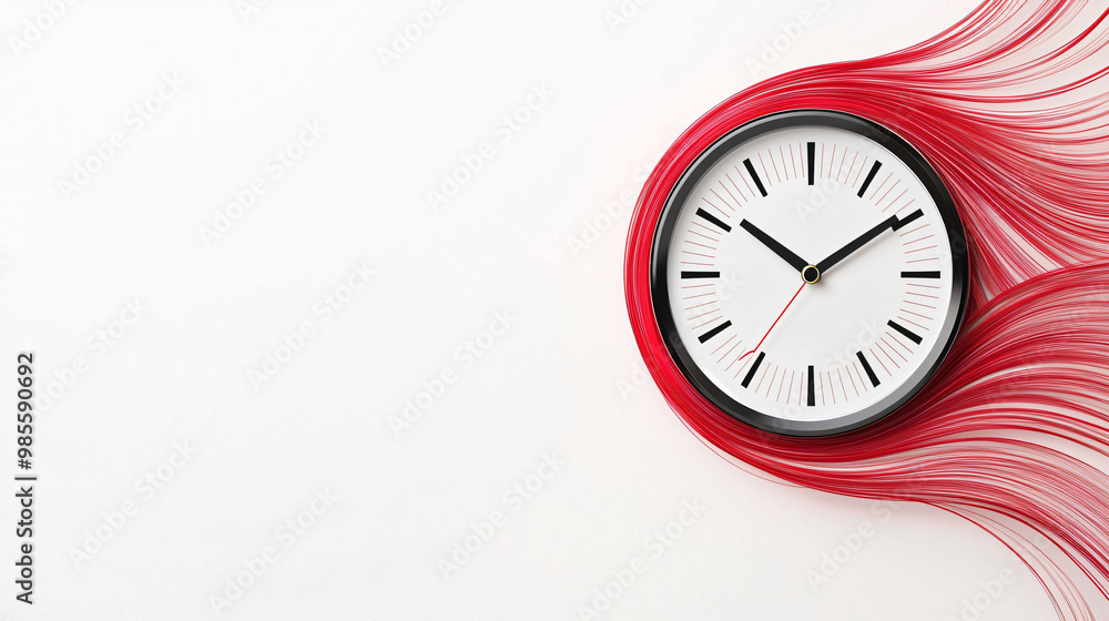 Poster a digital clock morphing into fluid shapes creates captivating visual effect, blending time with art