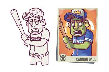 Zombie with baseball bat