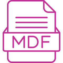 MDF File Format Vector Icon Design