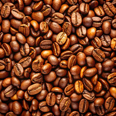 Fototapeta premium background of roasted fresh brown coffee beans