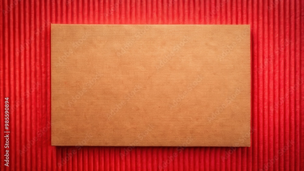 Poster Red paper sheet texture with a cardboard background