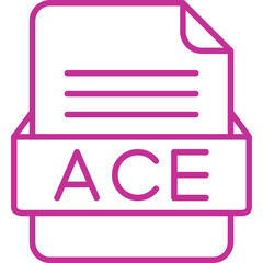 Fototapeta premium ACE File Format Vector Icon Design