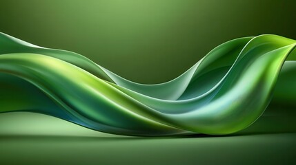 Fototapeta premium Green abstract background with smooth, flowing lines and subtle gradients, evoking a sense of calm and modernity.