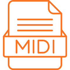 MIDI File Format Vector Icon Design