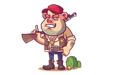 Naklejka premium Man with a gun