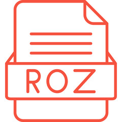 ROZ File Format Vector Icon Design