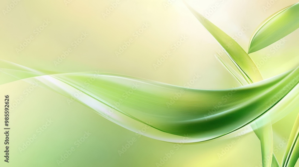 Poster green background with a smooth blur effect and a hint of light, creating a serene and sophisticated 