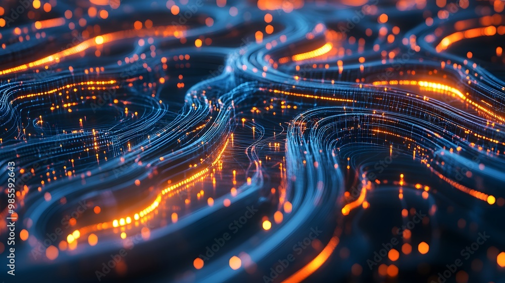 Aufkleber A detailed digital illustration of an AI infrastructure, with bright, glowing data pathways and neural networks, creating an exciting representation of innovation.