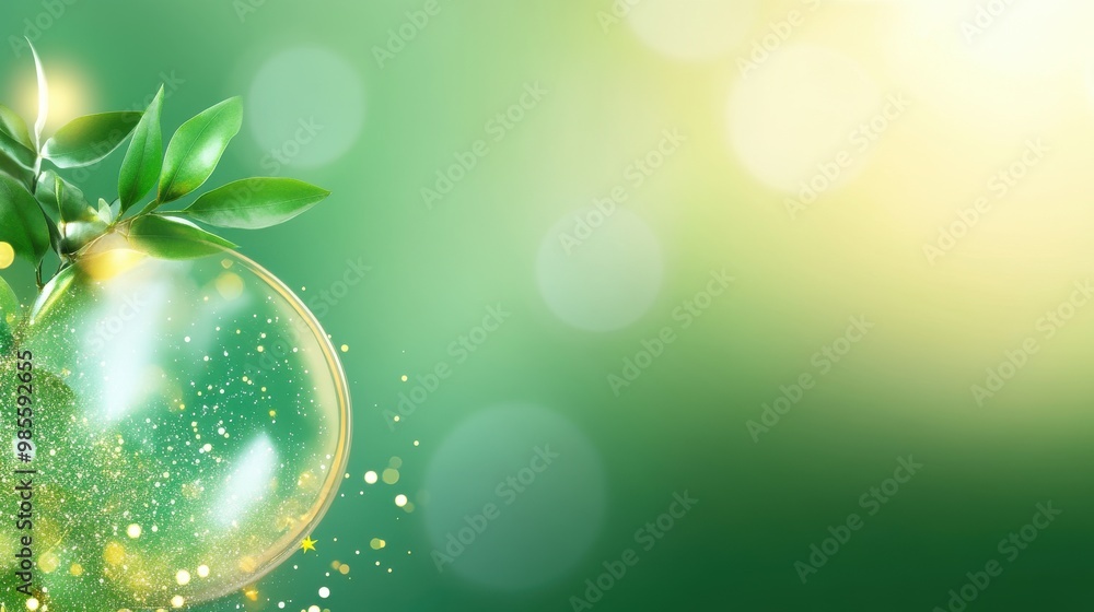 Poster green background with a smooth blur effect and a hint of light, creating a serene and sophisticated 