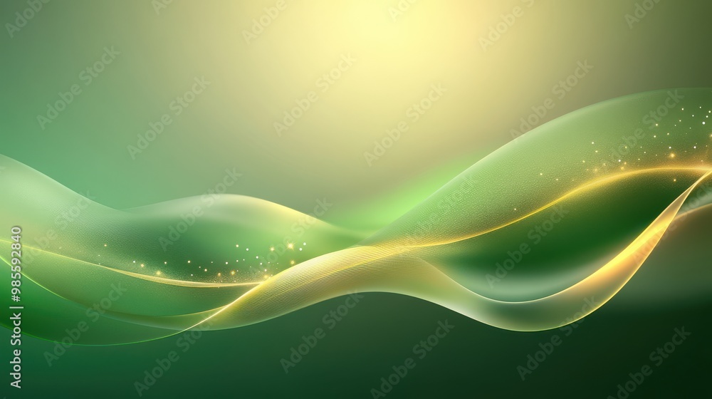Poster green background with a smooth blur effect and subtle lighting, ideal for adding depth and interest 