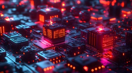 A futuristic, detailed diorama of AI-driven data infrastructure, with glowing connections between neural networks and server farms, symbolizing innovation and excitement.