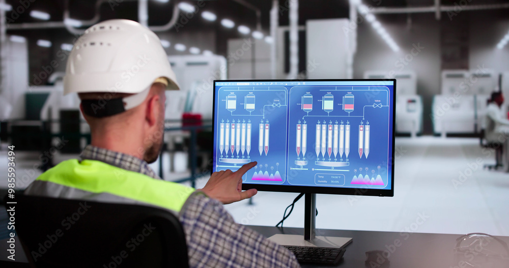 Poster Operator And Engineer Monitor SCADA System