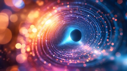 Abstract cosmic vortex with glowing lights