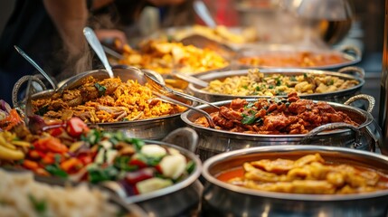 Obraz premium A Buffet of Aromatic and Flavorful Dishes