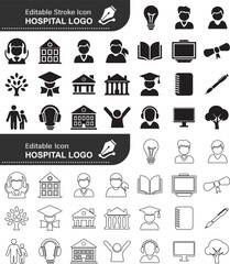Minimalist Medical Icon Set - Stethoscope, Syringe, and First Aid Icons