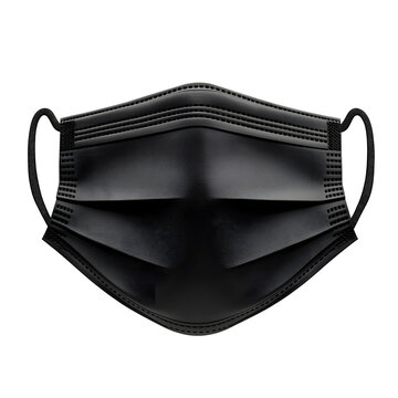 recommend clip art: Black disposable medical face mask design element