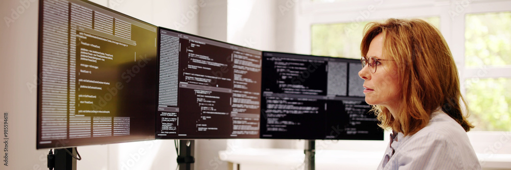 Poster Software Programmer Or Coder Woman