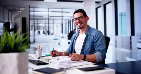 Accounting Bookkeeper Clerk Man. Bank Advisor