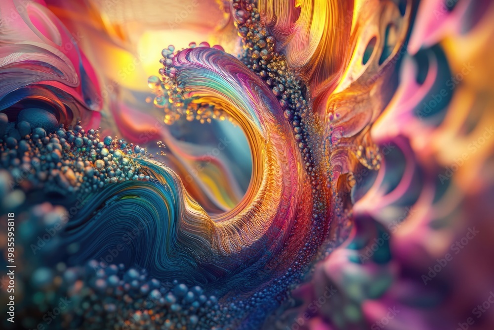 Poster a mesmerizing 3d abstract multicolor visualization