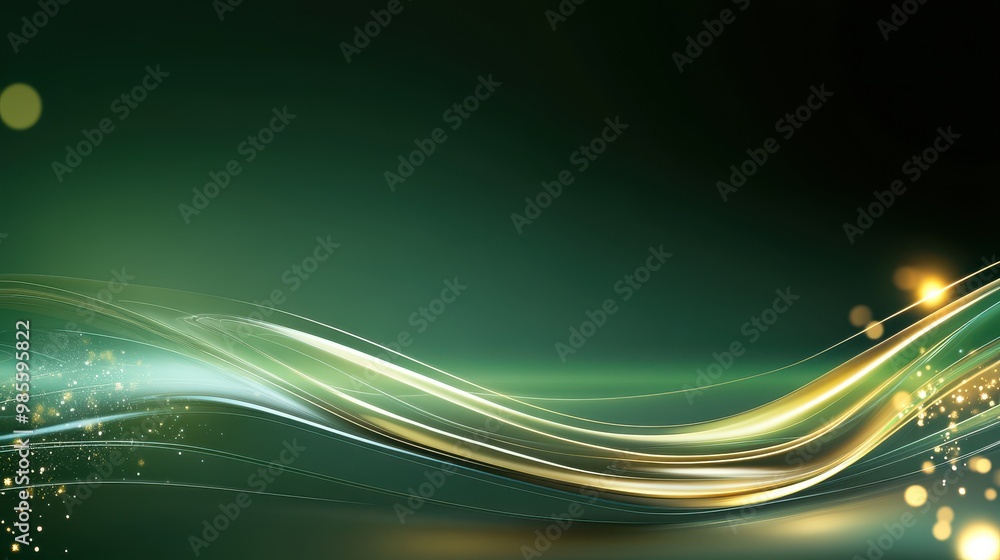 Poster green futuristic background with sleek lines and glowing elements, perfect for a tech-forward and in