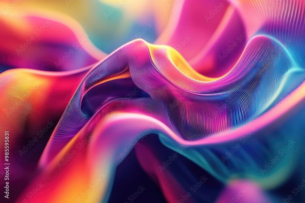 Poster a stunning 3d render of an abstract multicolor spectrum