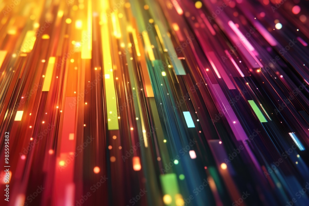 Poster a stunning 3d render of an abstract multicolor spectrum