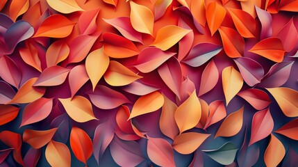 Naklejka premium Abstract leaves create a unique wallpaper, a design that showcases natural colors. Green artwork, a depiction of leaf patterns.