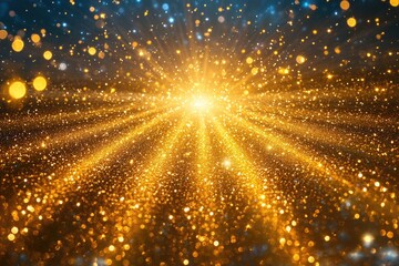 Obraz premium golden sparkle burst energy sparke glitter background design