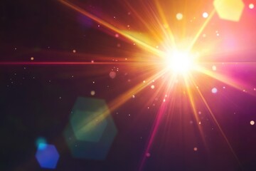Lens Flare Overlay for Photos with Abstract Sun Burst