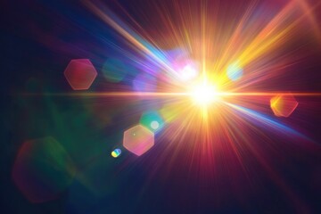 Lens Flare Overlay for Photos with Abstract Sun Burst