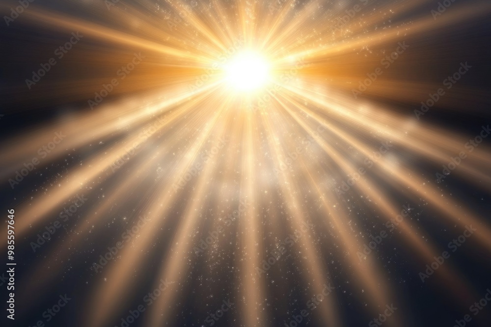 Poster isolated transparent background with sun rays light and vectors.