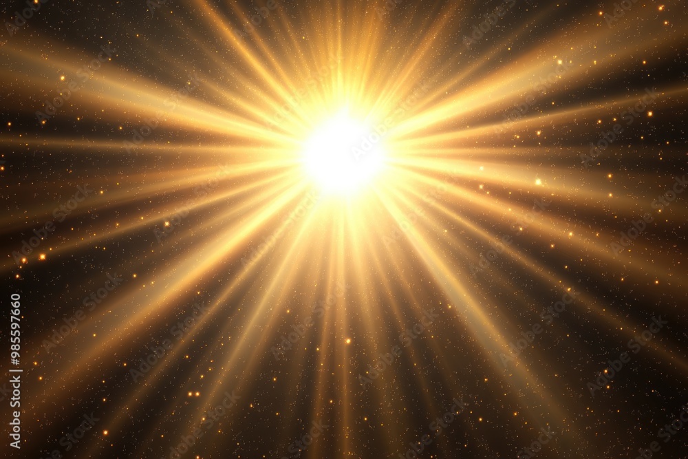 Poster isolated transparent background with sun rays light and vectors.