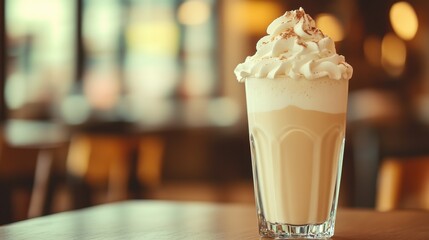 Creamy Milkshake Topped with Whipped Cream and Chocolate