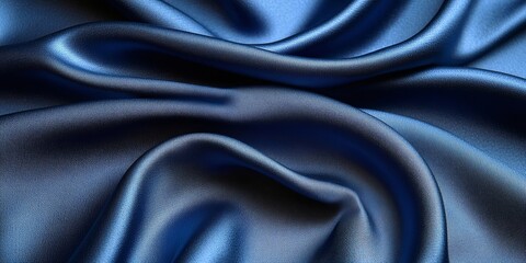 Obraz premium Abstract Blue Silk Fabric Draped and Flowing Softly
